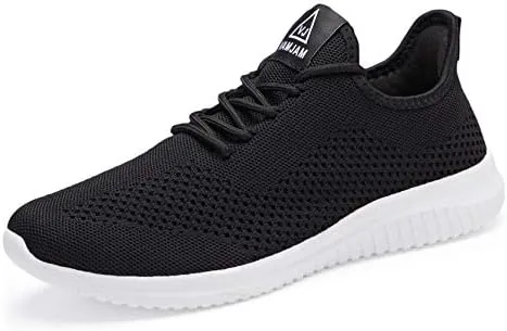 vamjam mens running shoes ultra lightweight breathable walking shoes non slip athletic fashion sneakers mesh workout casual sports shoes black size 105